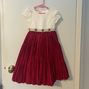 American Princess Dress Ivory Bodice red Skirt, Size 5
